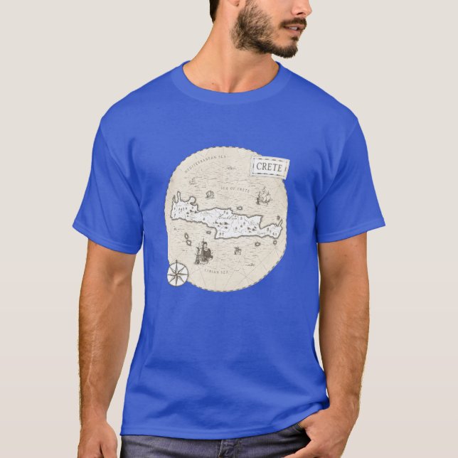 Crete Vintage Map friends T-Shirt (Front)