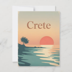 Crete vintage minimalistic postcard
