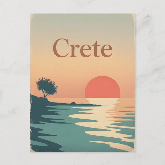 Crete vintage minimalistic  postcard (Front)