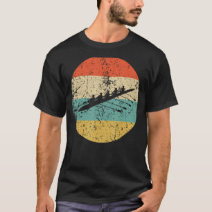 Crew Boat Rowing Silhouette Retro Sports T-Shirt