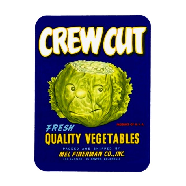 Crew Cut vegetable crate label Magnet (Vertical)