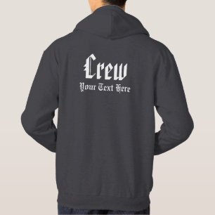 Crew Elegant Classic Look Template Mens Dark Grey Hoodie