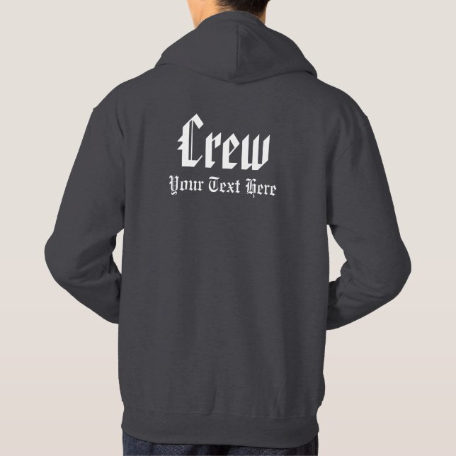 Crew Elegant Classic Look Template Mens Dark Grey Hoodie (Back)