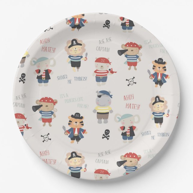 Crew kids Party Pirate Paper Plate (Front)