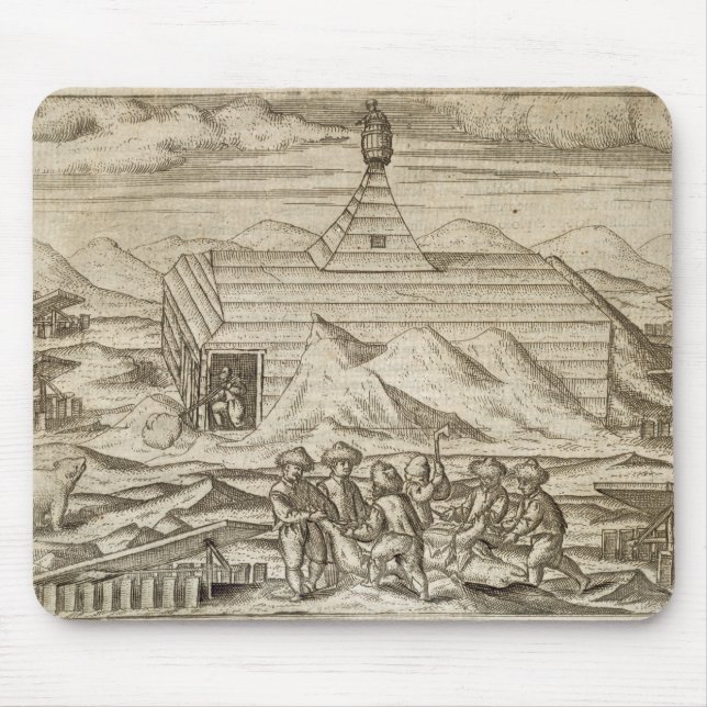 Crew killing and skinning bears, outside  the cabi mouse mat (Front)