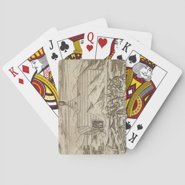 Crew killing and skinning bears, outside  the cabi playing cards (Back)