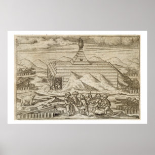 Crew killing and skinning bears, outside  the cabi poster