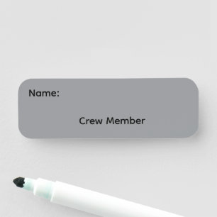 Crew Member Magnetic Name Tag Button