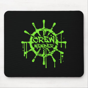 Crew Member Ship Steering Wheel Graffiti Spray Fun Mouse Mat