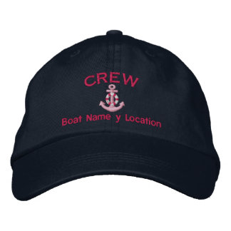 Crew Member Your Boat Name Your Name or Both Embroidered Hat