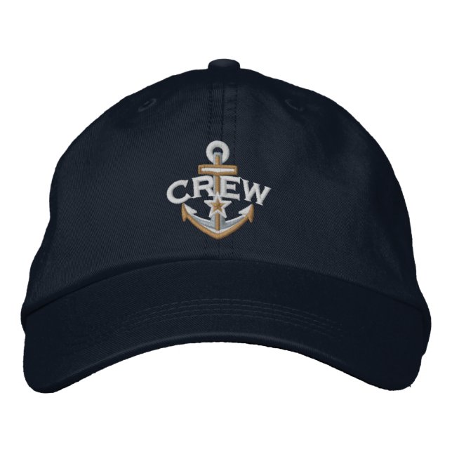 Crew Nautical Star Anchor Embroidery Embroidered Hat (Front)