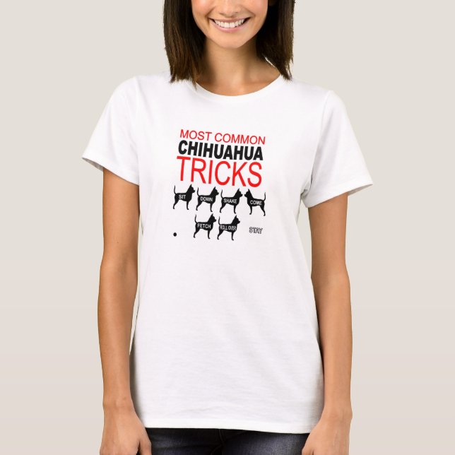 Crew Neck Women's SS Tee - Chihuahua Tricks (Front)