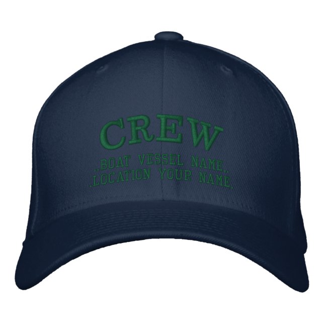 CREW Personalise it! Boat Name Your Name Embroidered Hat (Front)