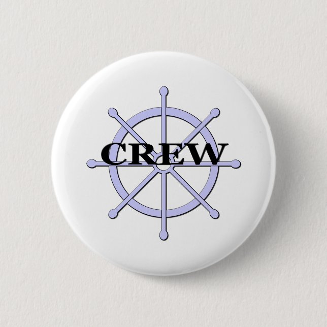 Crew Ship Wheel Pin Back Button (Front)