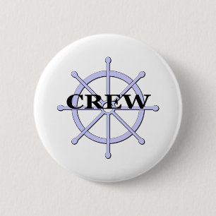 Crew Ship Wheel Pin Back Button