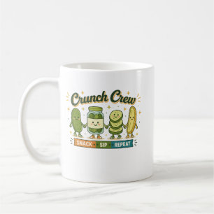 Crew Snack Sip Repeat Funny Food Lover [ Coffee Mug