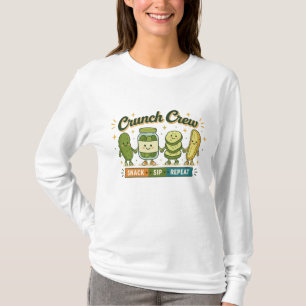 Crew Snack Sip Repeat Funny Food Lover [ T-Shirt