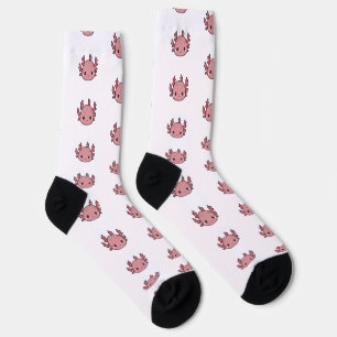 Crew Socks Axolotl cute pink