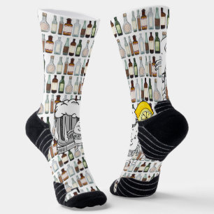 Crew Socks Beige Beer Lemons