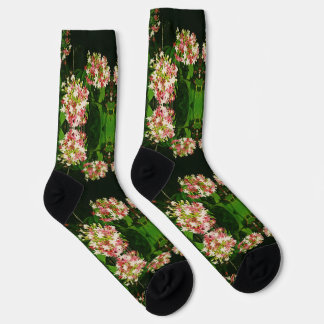 Crew Socks black flower cute