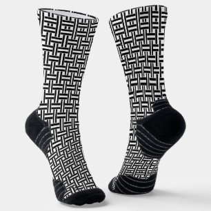 Crew Socks Black & White Stripe