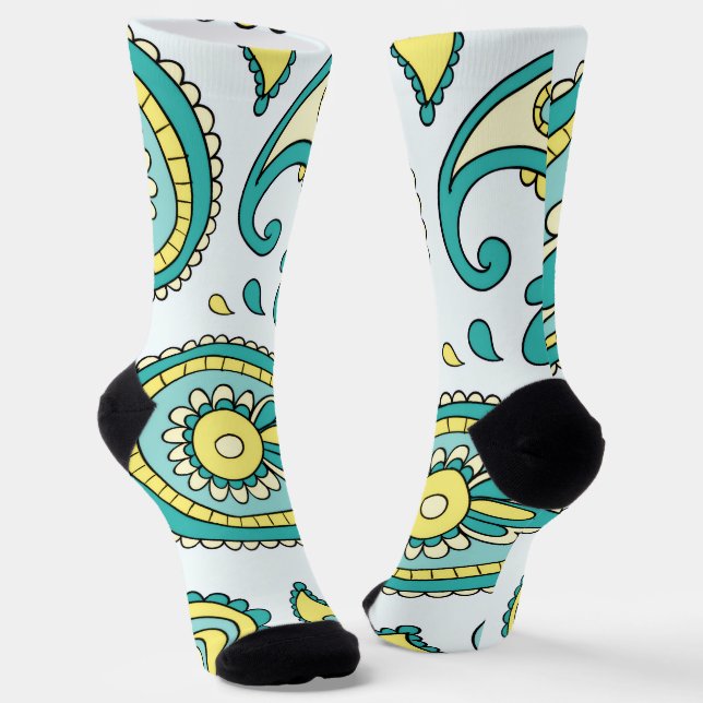 Crew Socks-Classic Paisley Design Socks (Angled)