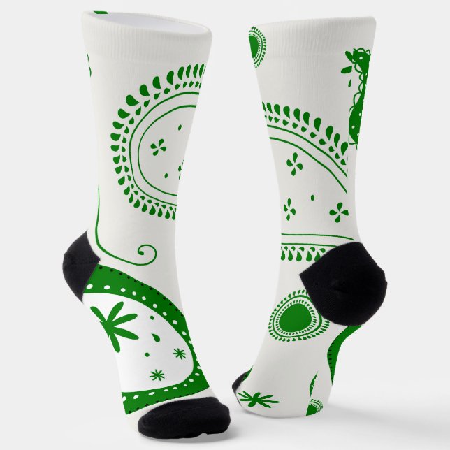 Crew Socks-Classic Paisley Elegance Socks (Angled)