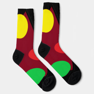 Crew Socks GIANT DOTS YELLOW RED BRIGHT GREEN