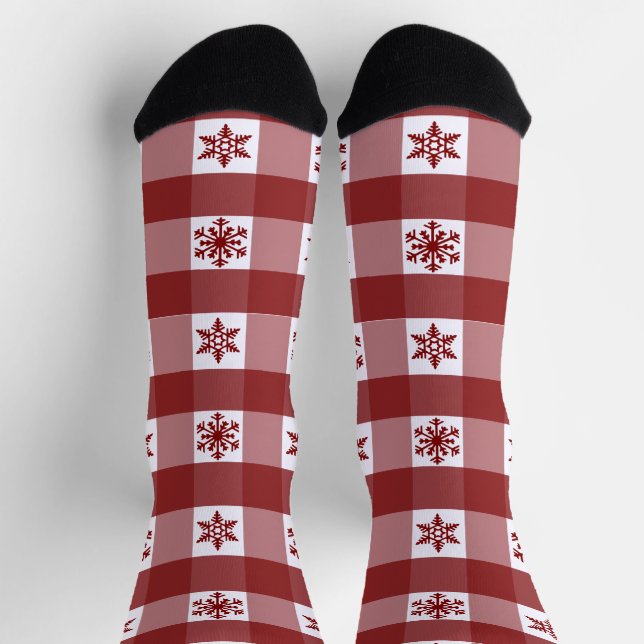 Crew Socks Red Christmas Pattern (Top)