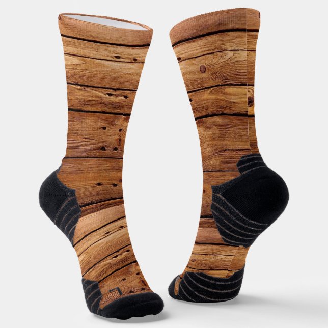 Crew Socks Rustic Wood Orange (Angled)