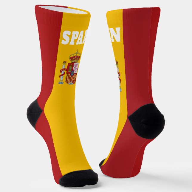 crew socks with flag of Spain (Angled)