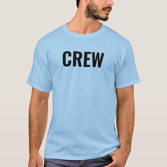 Crew Staff Double Sided Design Mens Light Blue T-Shirt (Front)