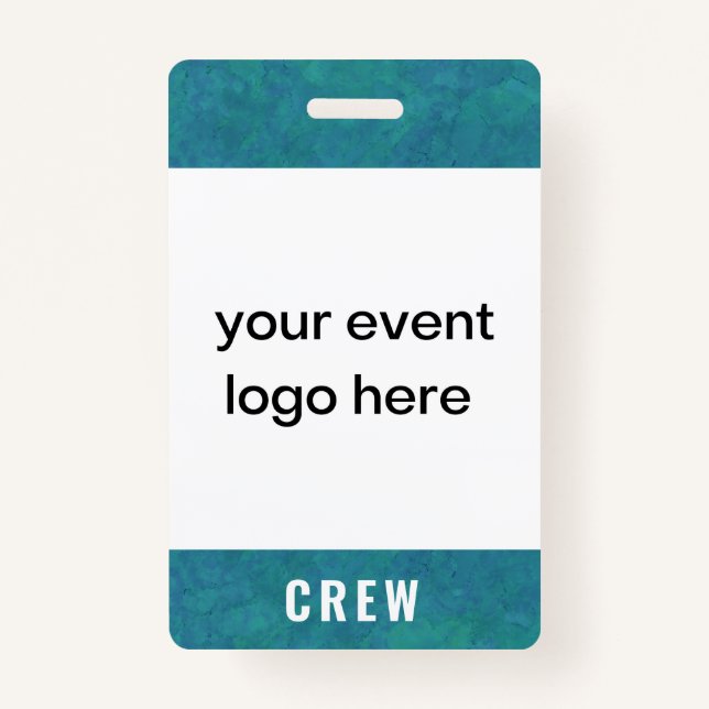 Crew Staff Event Badge Teal ID Badge (Front)