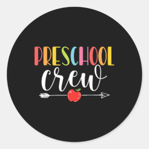 Crew Teacher Fun First Day Of School Kids  Classic Round Sticker