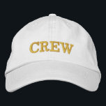 CREW White Basic Adjustable Cap Embroidered Hat<br><div class="desc">Customisable CREW hat. Embroidered - Choose your thread colour and change text or leave as is.</div>