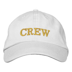 CREW White Basic Adjustable Cap Embroidered Hat