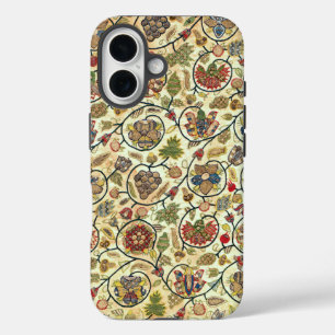 Crewel Work Embroidery Fruit and Flowers iPhone 16 Case