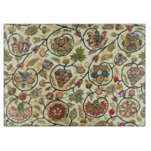 Crewel Work Embroidery Fruit and Flowers