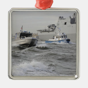 Crews from the coast guard and police departmen metal tree decoration