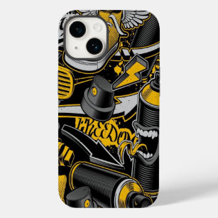 Crezy Music Black Yellow Graffiti Spay all star Case-Mate iPhone 14 Case