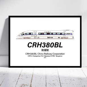 CRH380BL China Railway High-Speed Electric Train Poster