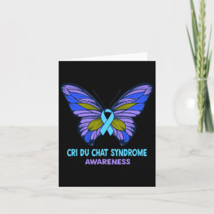 Cri Du Chat Syndrome Awareness Blue Ribbon Card