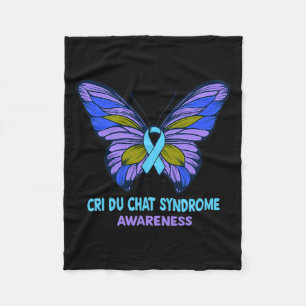 Cri Du Chat Syndrome Awareness Blue Ribbon Fleece Blanket