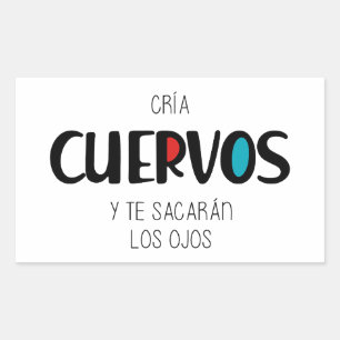 Cria cuervos rectangular sticker