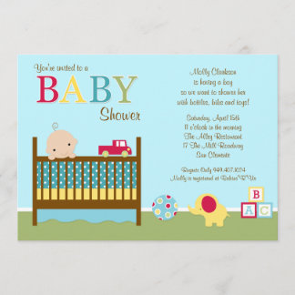 Crib Baby Shower Invitation