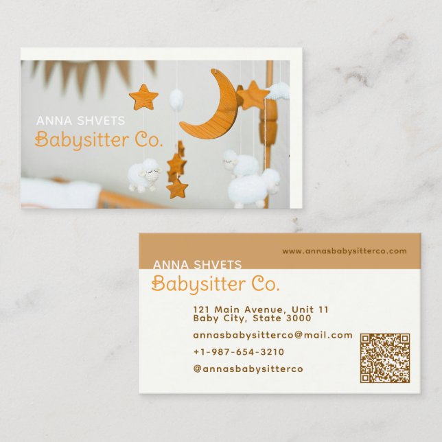 Crib Mobile Babysitter  Business Card (Front/Back)