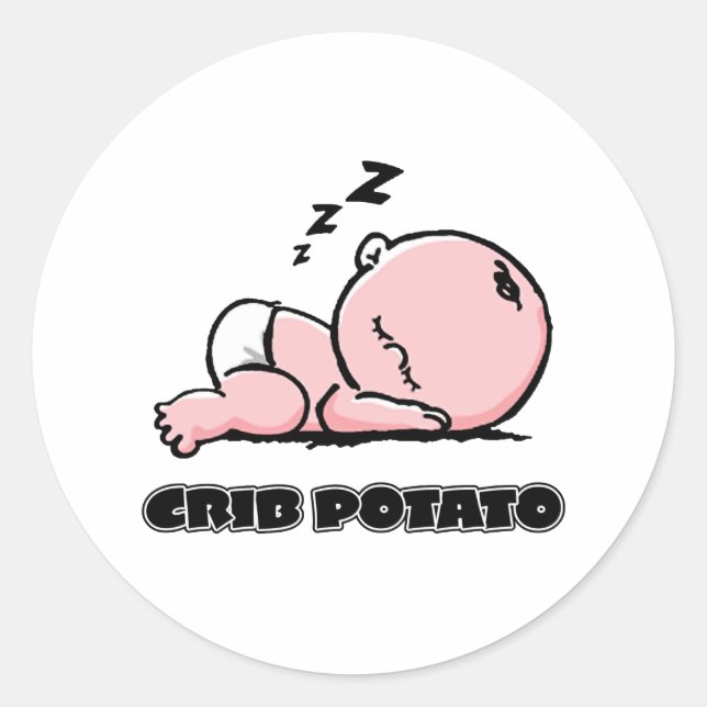Crib Potato- Small Sleeping Baby Classic Round Sticker (Front)
