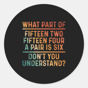 Cribbage Art For Men Women Cribbage Board Cribbage Classic Round Sticker