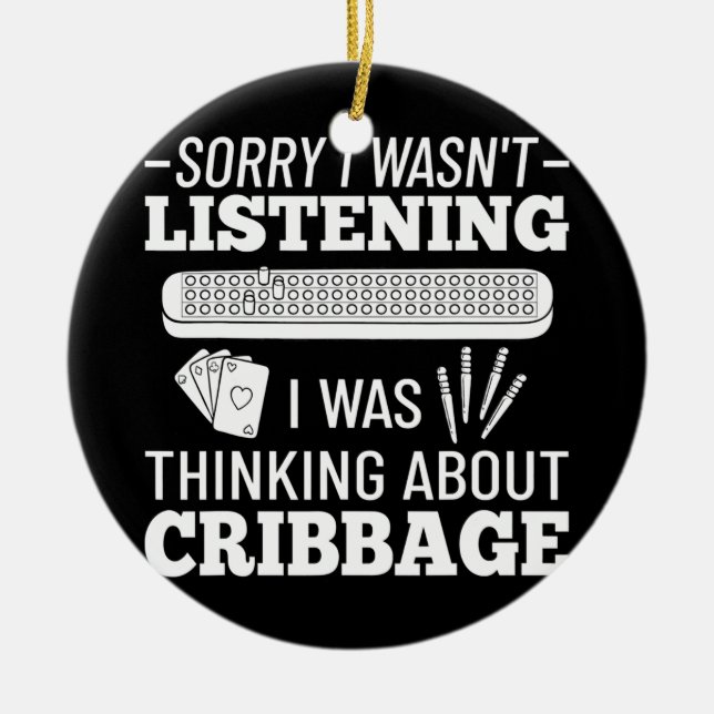 Cribbage Board Player Card Game Rules Crib Play Ceramic Tree Decoration (Front)