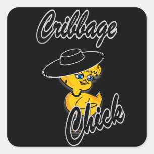 Cribbage Chick #4 Square Sticker